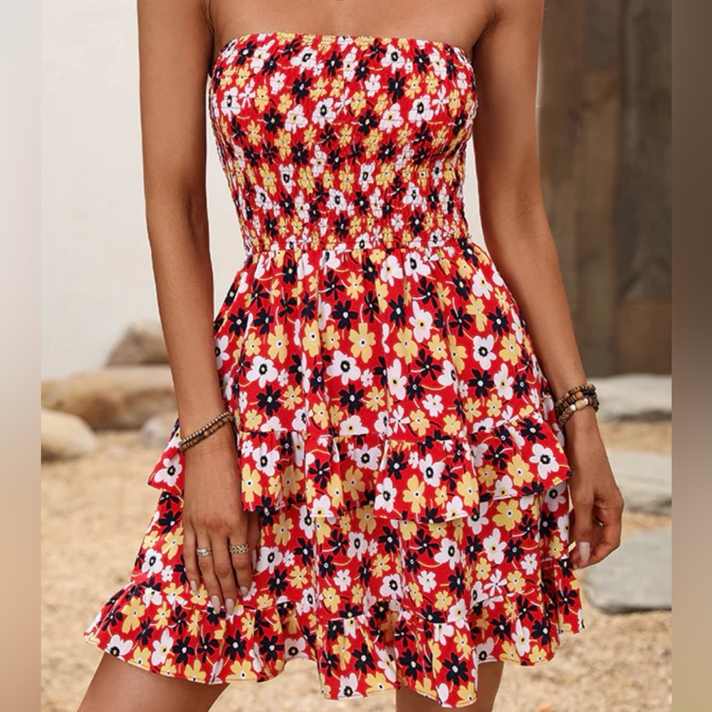 Floral Print Ruffled Mini Dress